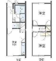レオパレス福泊B(2DK/1階)の間取り写真