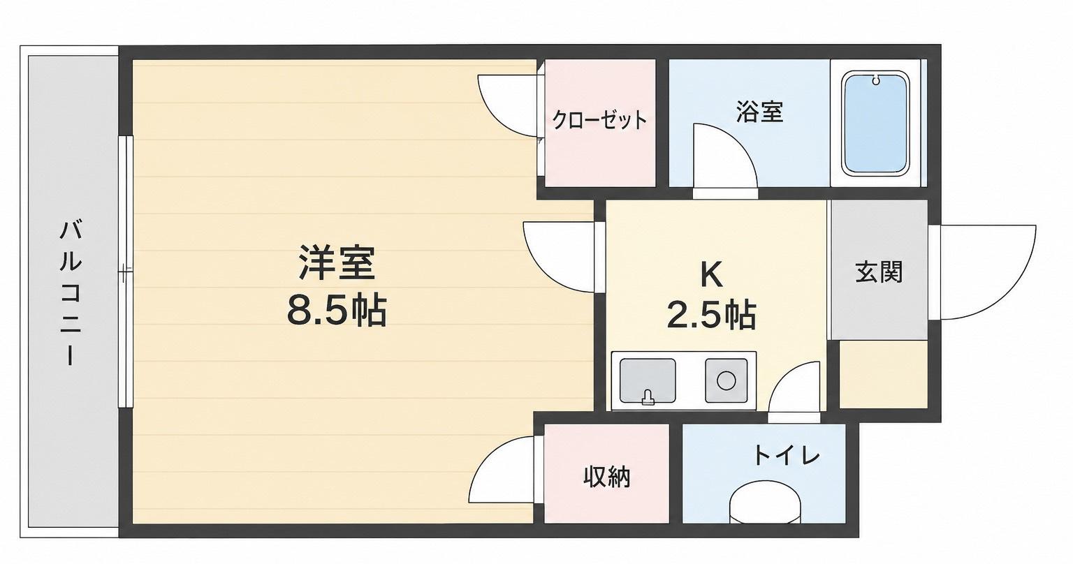 ヴィラージュI(1K/3階)の間取り写真