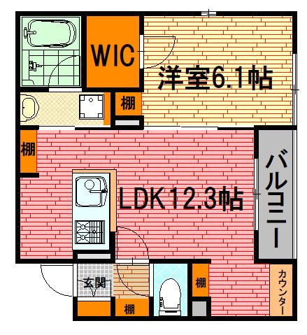 SAQRACIA千代田III(1LDK/2階)の間取り写真