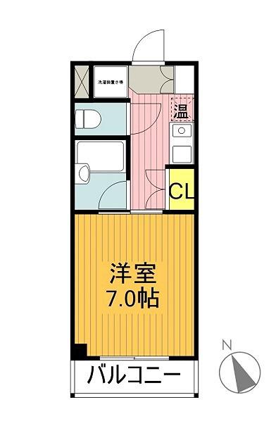 シーズンコート塩釜駅前(1K/3階)の間取り写真