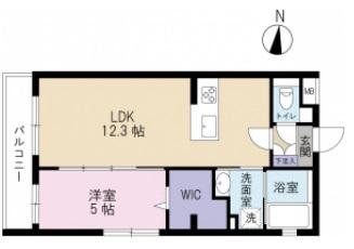 ライム海老塚(1LDK/2階)の間取り写真