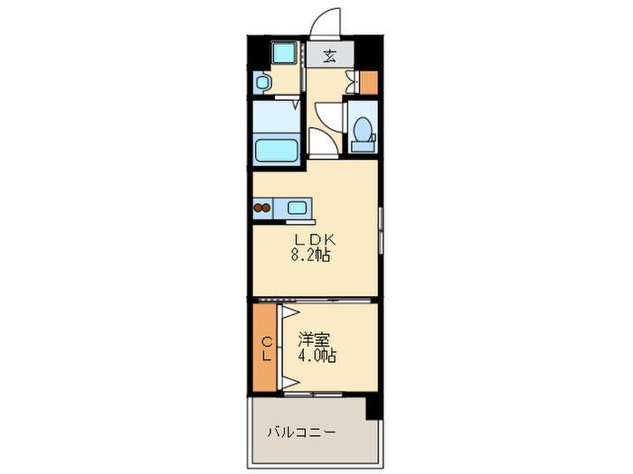 REGALO吉塚通(1LDK/7階)の間取り写真