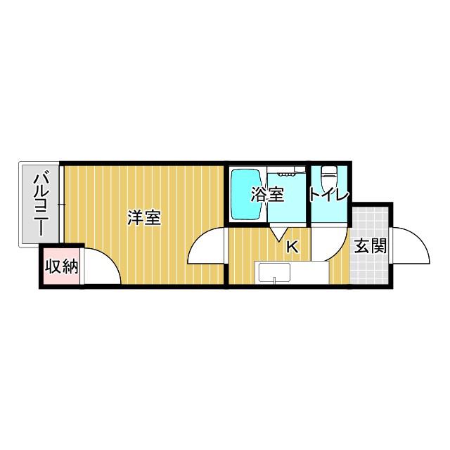 パークライフ住吉(1K/1階)の間取り写真