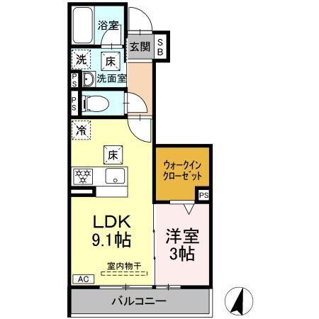 GRANZ RAUM Z(1LDK/1階)の間取り写真