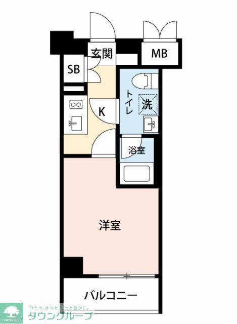 マイナビSTAYアーバンコア横浜根岸(1K/4階)の間取り写真