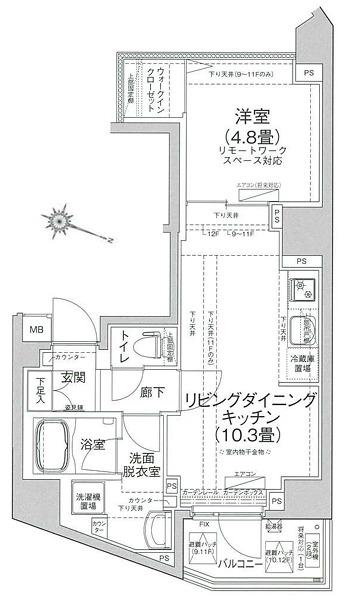 アイルプレミアム本駒込(1LDK/9階)の間取り写真