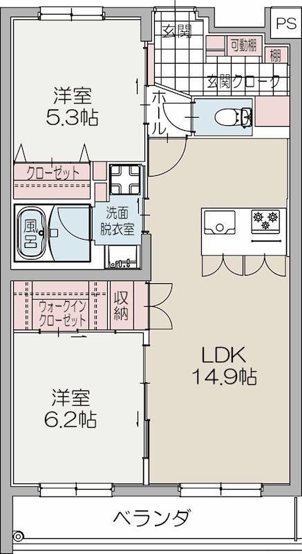 FOUR SEASONSII(2LDK/2階)の間取り写真