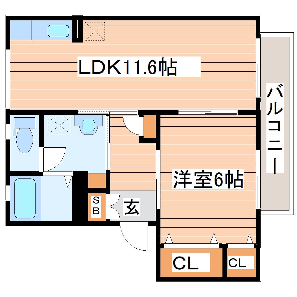 ヴィラ セラリー(1LDK/1階)の間取り写真