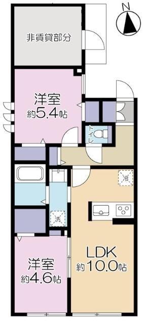 アーバンアネックス豊玉(2LDK/1階)の間取り写真