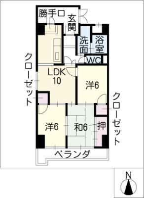 PRESIDENT(3LDK/1階)の間取り写真