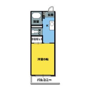 ヘーベルエスパスII(1K/2階)の間取り写真
