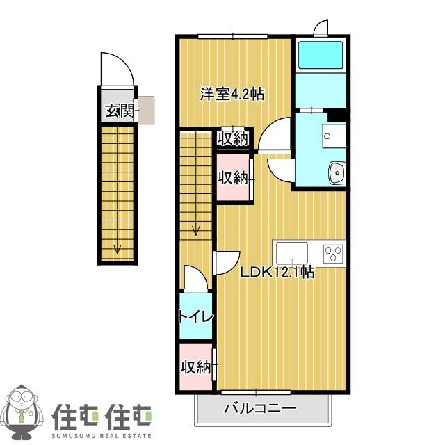 ラグナメゾン22(1LDK/2階)の間取り写真