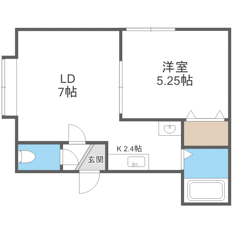 ドゥボワ平岸(1LDK/3階)の間取り写真