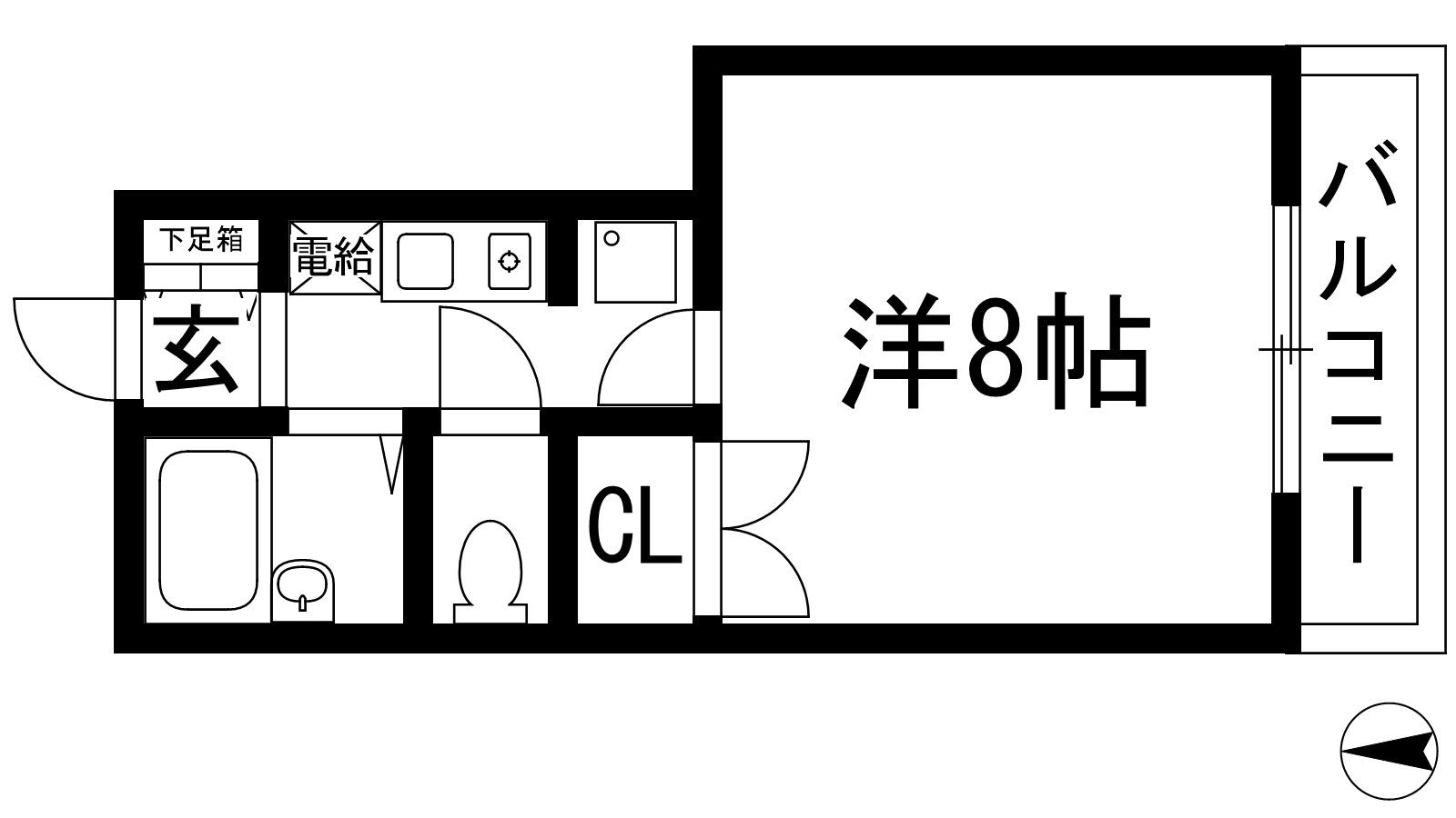 シャトー花屋敷(1K/2階)の間取り写真