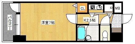 朝日プラザ久留米II(1K/6階)の間取り写真