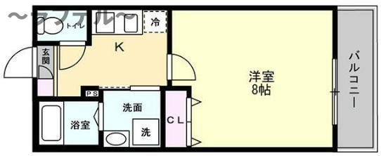 モノリス狭ヶ丘(1K/1階)の間取り写真