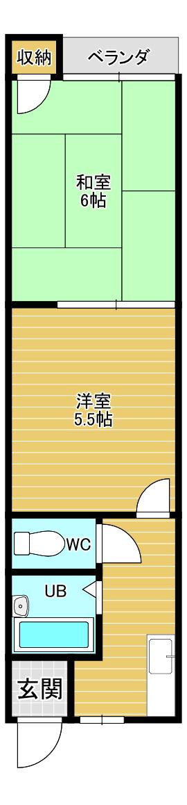 コーポ松永(2K/1階)の間取り写真