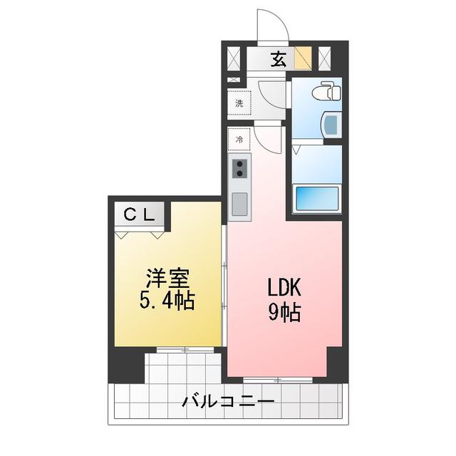 GENOVIA西川口V(1LDK/11階)の間取り写真