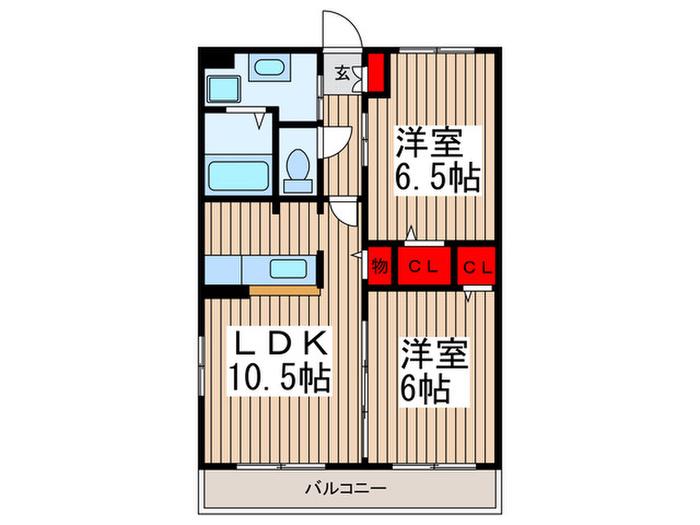 サニーウェル(2LDK/1階)の間取り写真