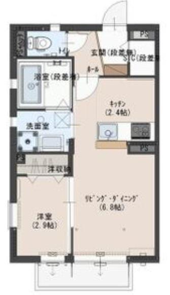 ロワゾ・ブランシェI(1SK/1階)の間取り写真
