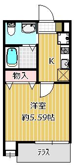 パレスヒル妙典(1K/1階)の間取り写真