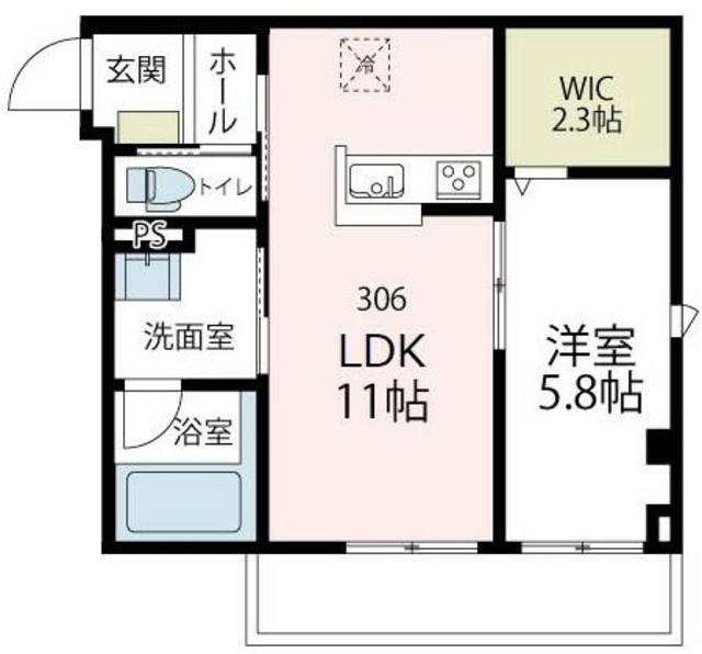 アバンティ カワサキ(1LDK/3階)の間取り写真
