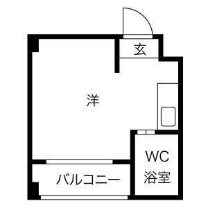 ウィン長居西(ワンルーム/2階)の間取り写真
