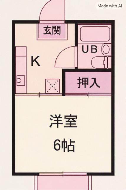 ハイツセヌマ(1K/2階)の間取り写真