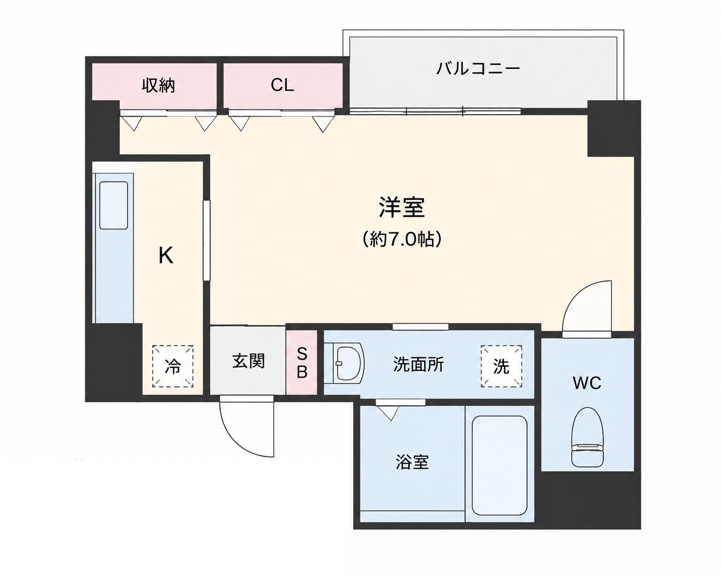 NET LIFE 本町(1K/5階)の間取り写真