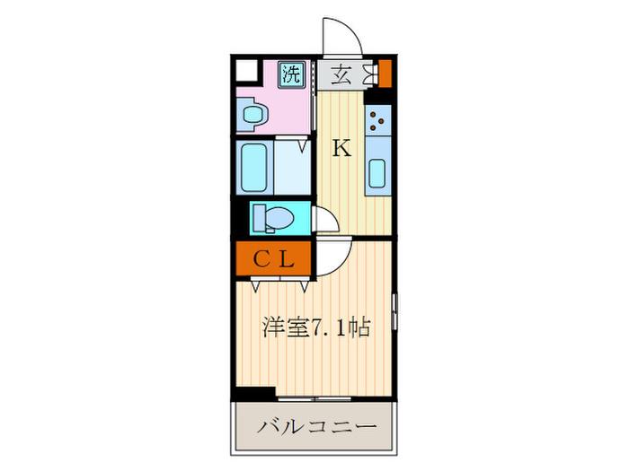 グランヒル 長岡京(1K/1階)の間取り写真