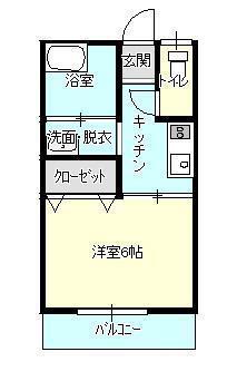 谷口彦名アパート(1K/2階)の間取り写真