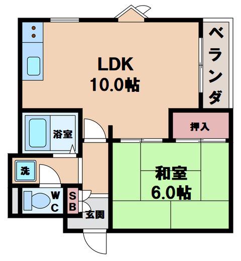 TNKアベノ(1LDK/3階)の間取り写真