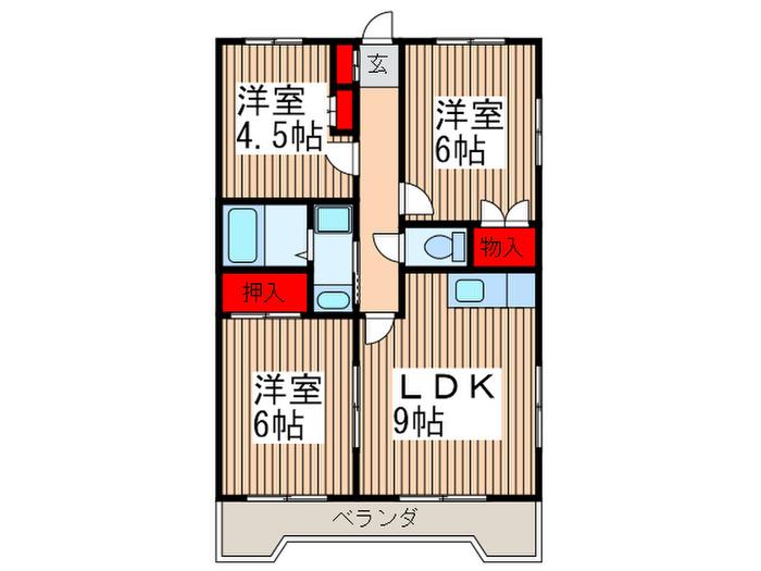 グランパレス弐番館(3LDK/3階)の間取り写真