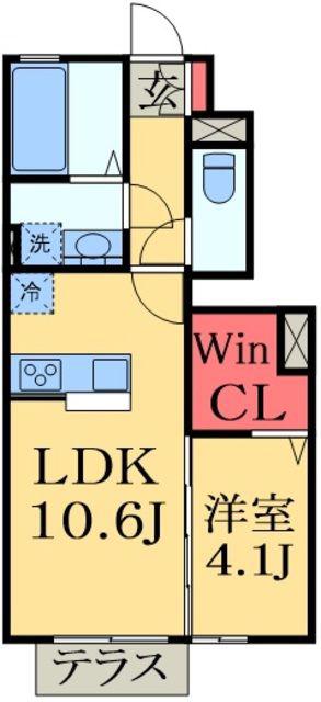 MILLE GRAINE B(1LDK/1階)の間取り写真