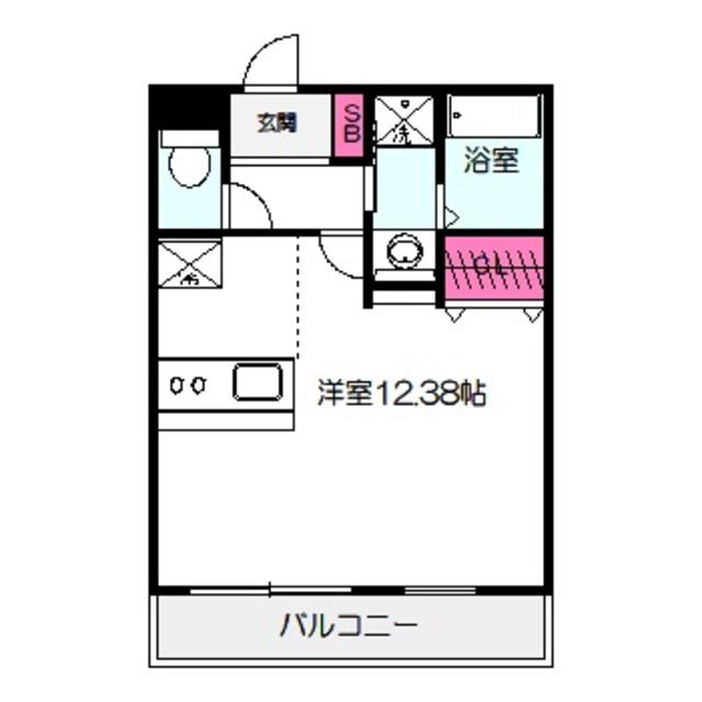 ヴィクトワールハナテン(ワンルーム/2階)の間取り写真