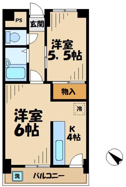 カーサグランメール(1LDK/2階)の間取り写真