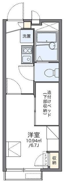 レオパレスシティパルつつじが丘(1K/2階)の間取り写真