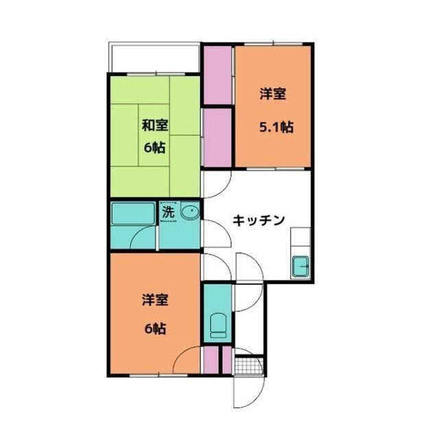 リアリティーガーデン上柴A(3DK/2階)の間取り写真