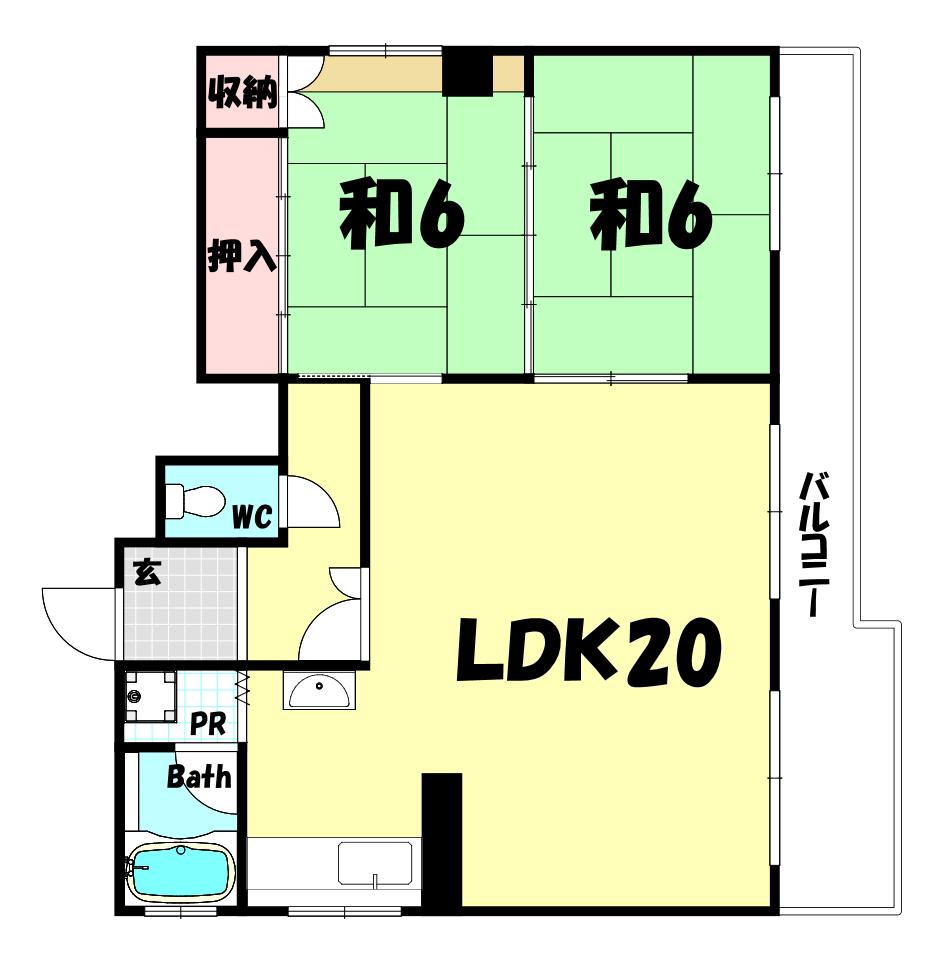 杉本商事ビル(3LDK/4階)の間取り写真