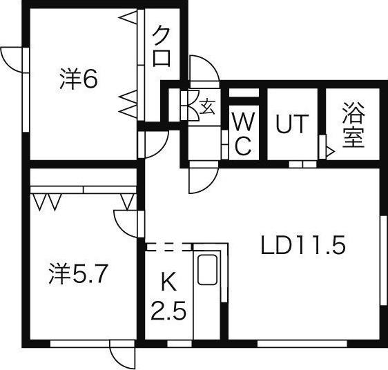 イーストビュー81(2LDK/2階)の間取り写真
