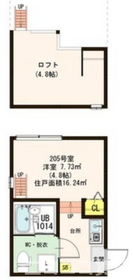 CASA VIOLA 志村(1K/2階)の間取り写真