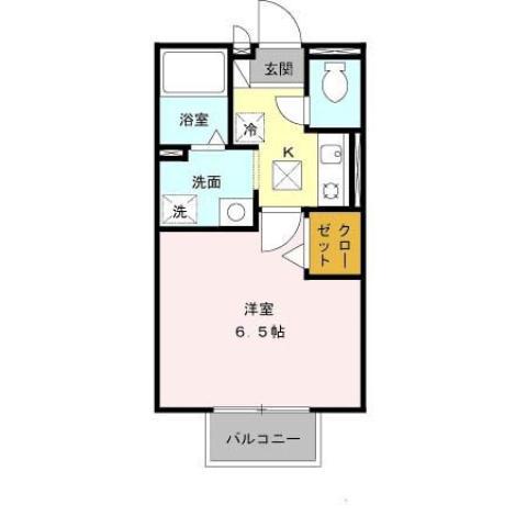 エムズエクレール(1K/2階)の間取り写真