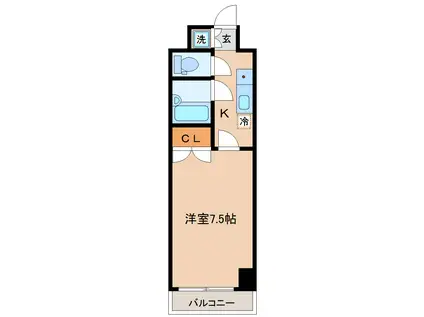 シャングリラ八幡(1K/2階)の間取り写真