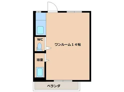 フェリオ東上関(ワンルーム/1階)の間取り写真
