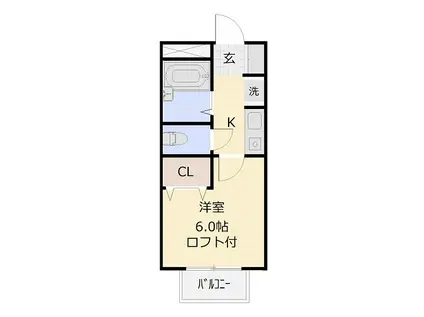 クレージュミホ(1K/1階)の間取り写真