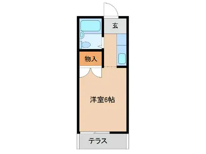 スカイエンジュA(ワンルーム/1階)の間取り写真