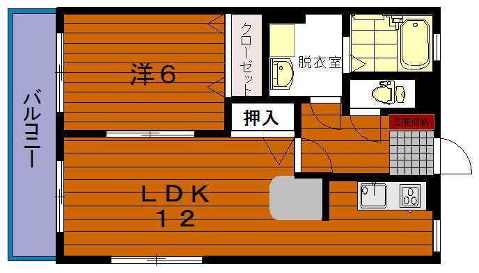 グランチェスタ(1LDK/1階)の間取り写真