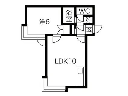 ビッグバーンズマンション本通(1LDK/4階)の間取り写真