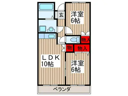 セントラルマンション(2LDK/3階)の間取り写真