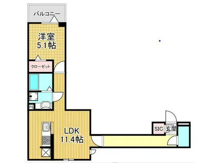 レクシア扇I(1LDK/2階)の間取り写真